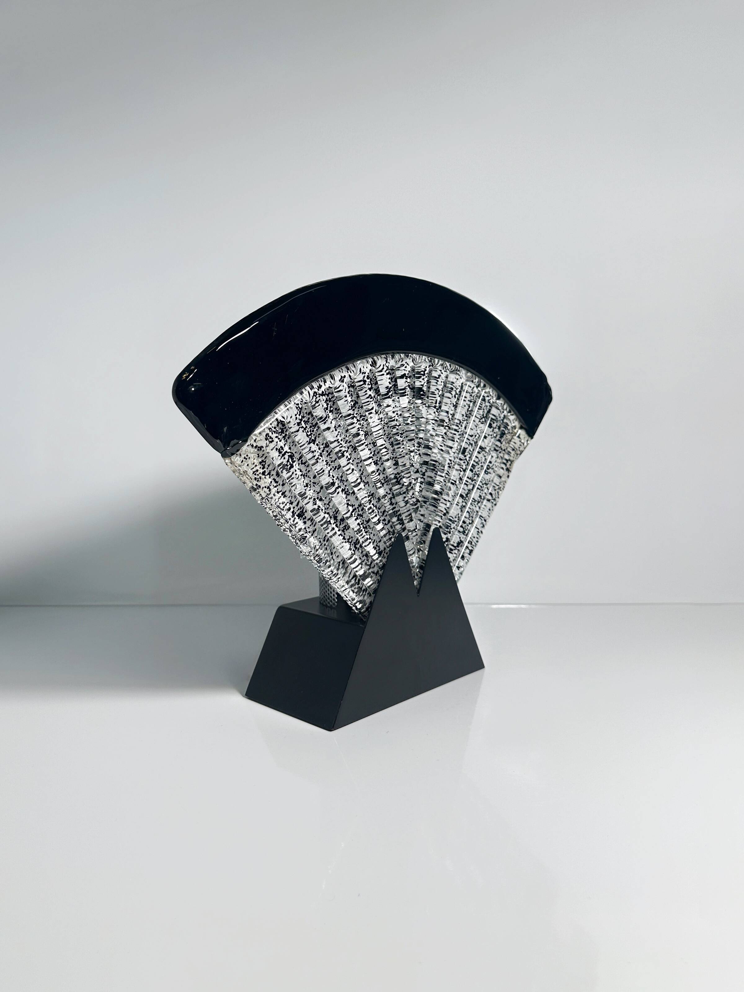 Large Murano glass fan lamp - 1980s Art Deco