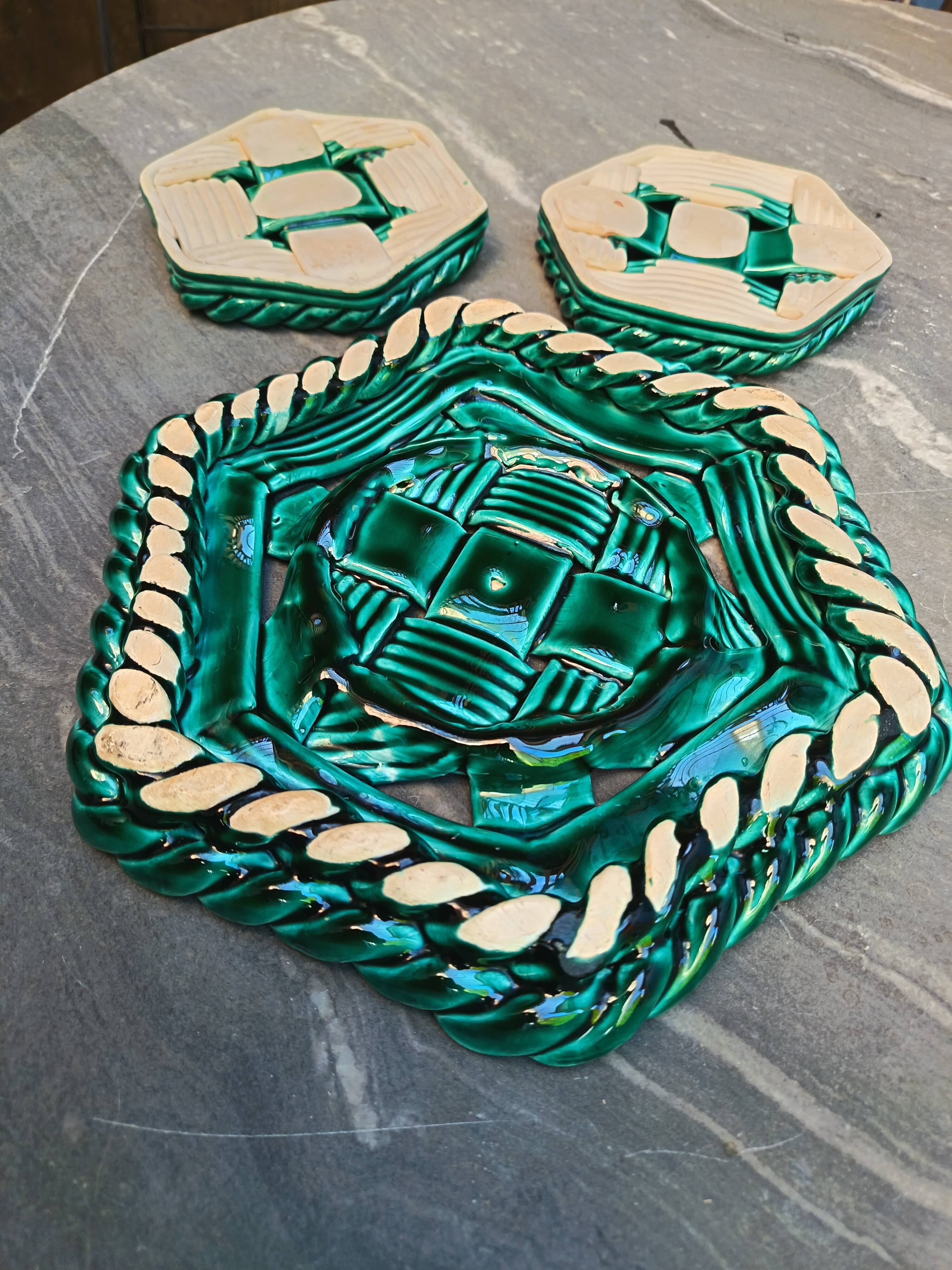 Woven ceramic trivet