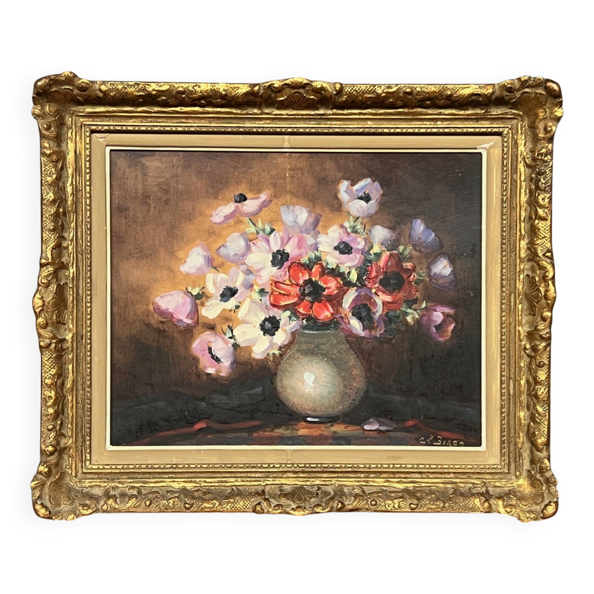 Clémence Biron. Still life with flowers.