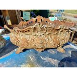 Pair of cast iron planters from 1900 from Charleville-Mézières, rocaille style