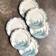 6 assiettes plates n°2 Salins en terre de fer, service "Delft"