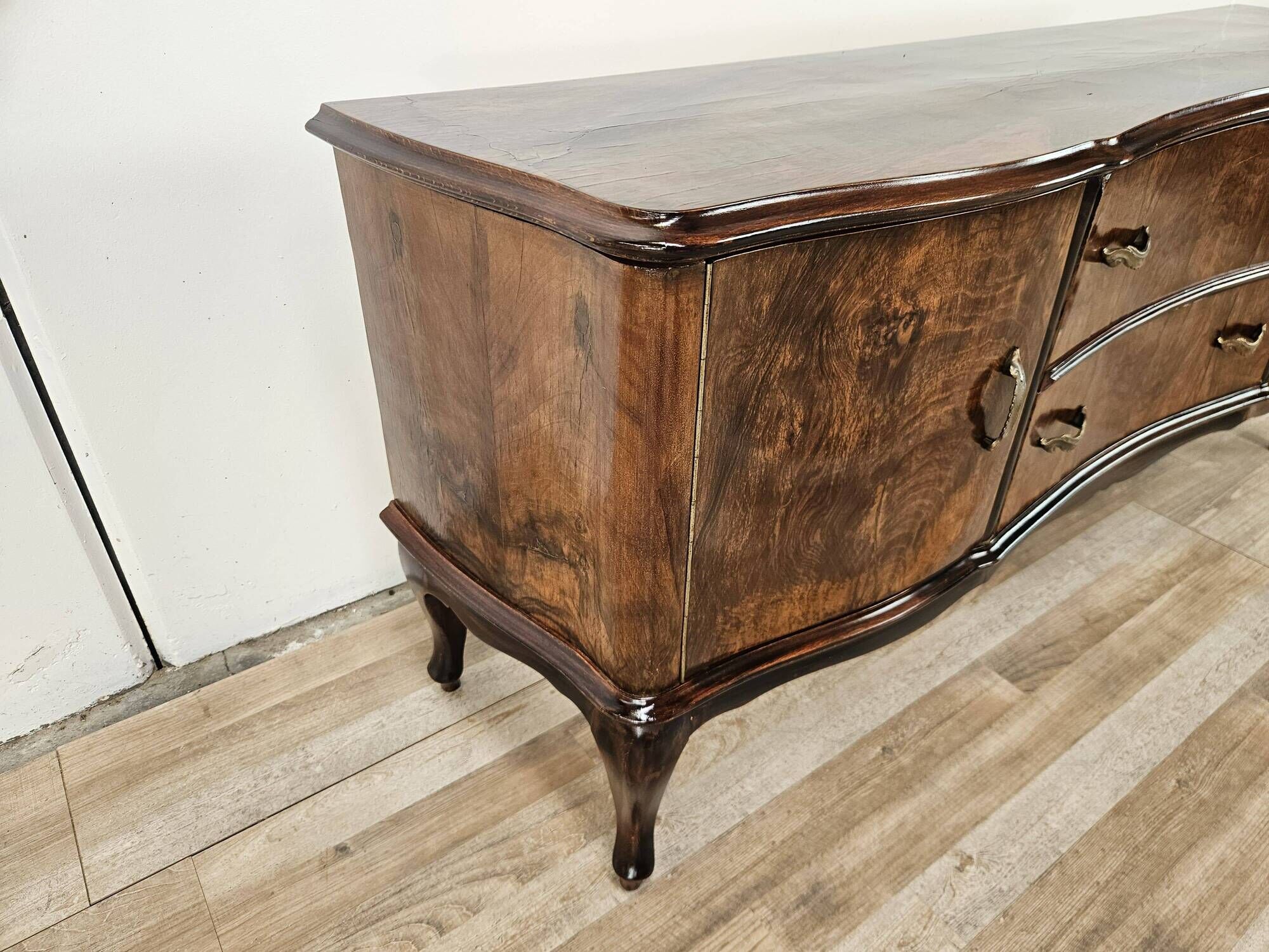 Chippendale walnut burl vanity, 1940