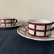 Pair of porcelain cups and cups Béarn HBCM Montereau