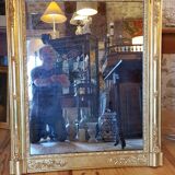 Mirror Napoleon III 19th restored with gold leaf