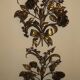 Pair of gold plated wall double candleholders with roses by Hans Kögl, 1960