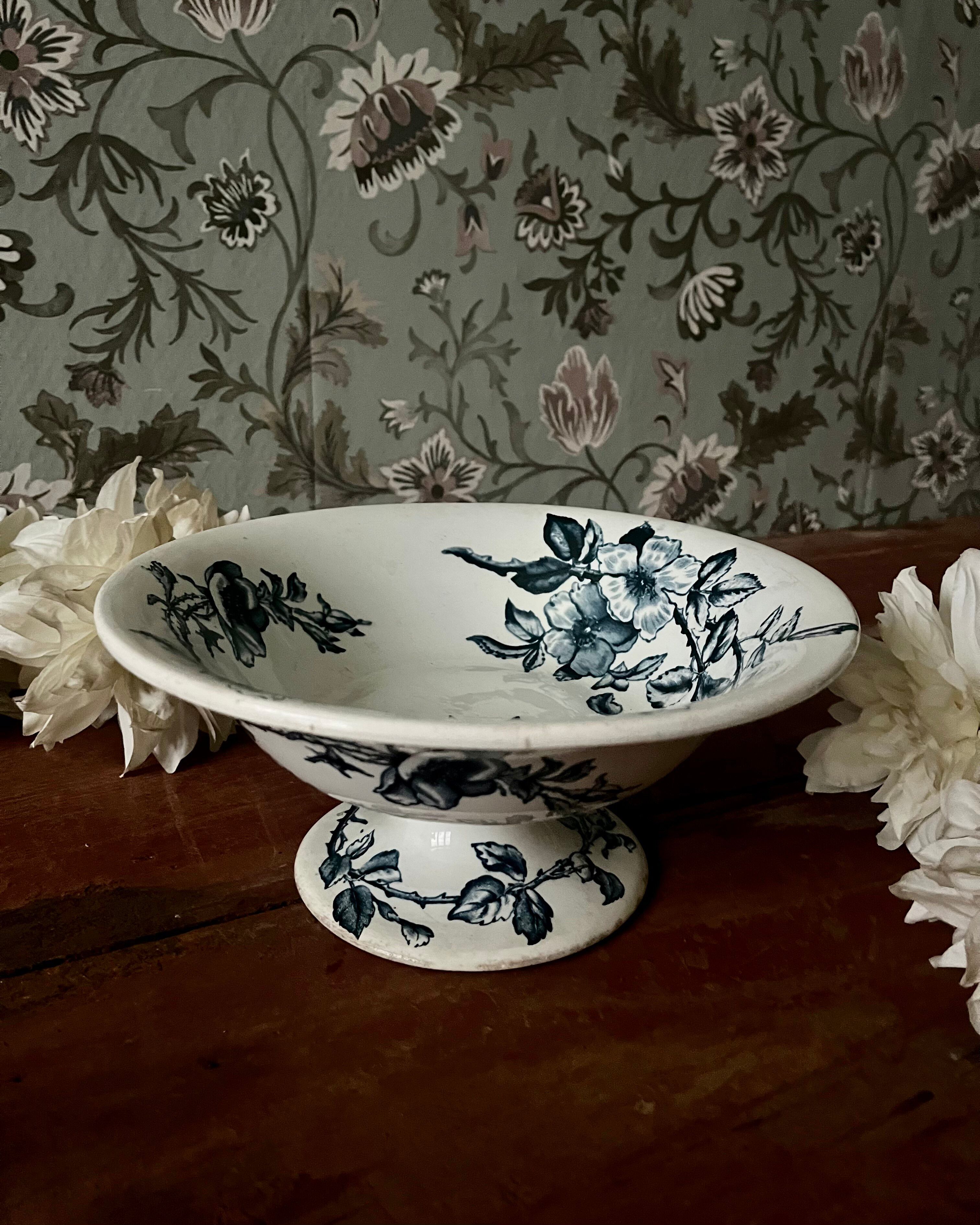 Compote dish Creil & Montereau model Rosa