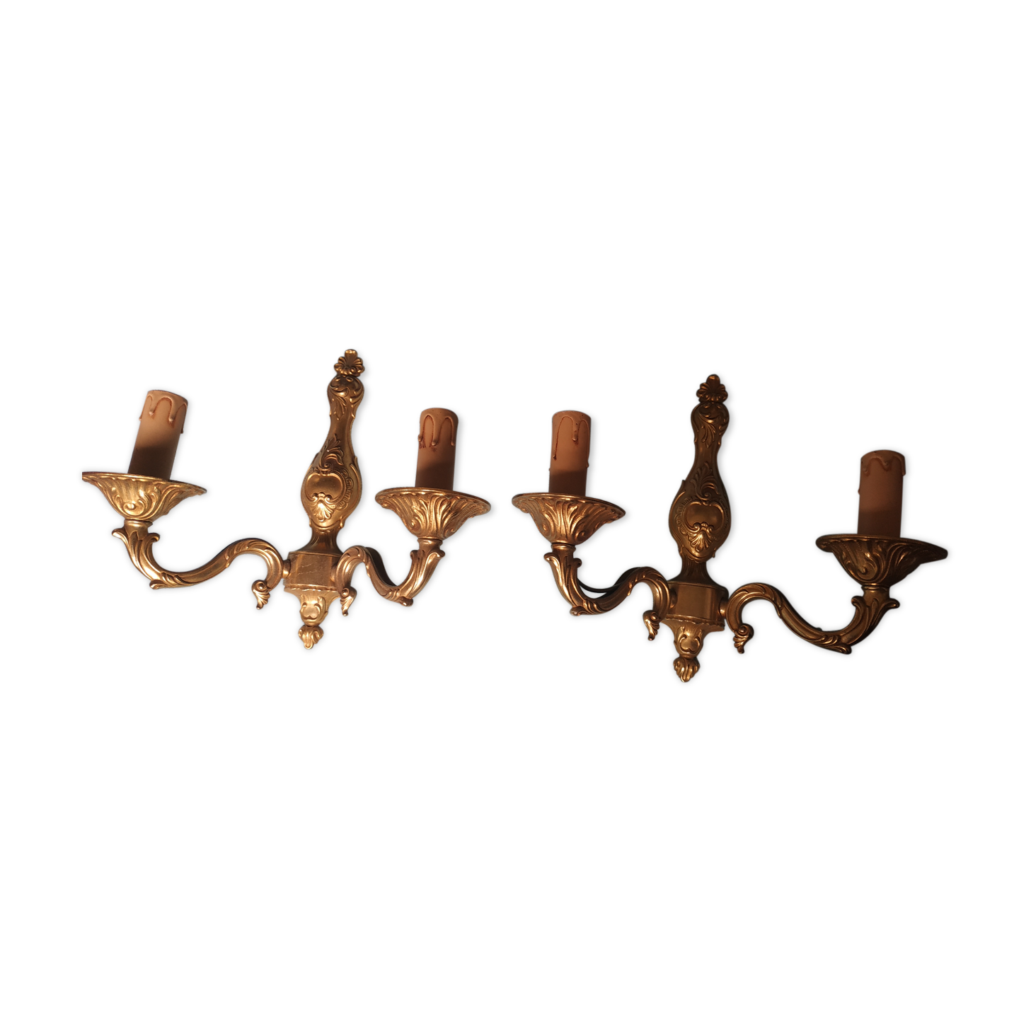 2 gilded bronze wall wall light