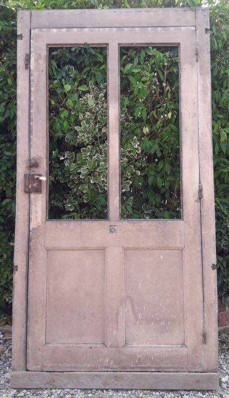 Old glazed door 211.5x105.5cm and its entrance door frame.
