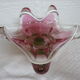 Empty pocket cut pink and green style glass murano