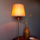 Silver metal living room lamp, cream shade, 1950s