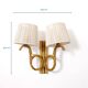 Rattan wall lamp with 2 lights and rope lampshades, 1960-1970.