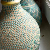 Vases vintage, anciens fait à la main, bleu