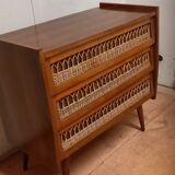 Commode rotin vintage