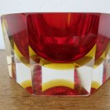 Octagonal vide poche or ashtray Sommerso Murano, design by Flavio Poli, 1970.