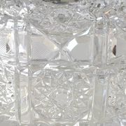 Round crystal bonbonnière, cut Bohemian style. Star patterns. Diameter 15 cm.