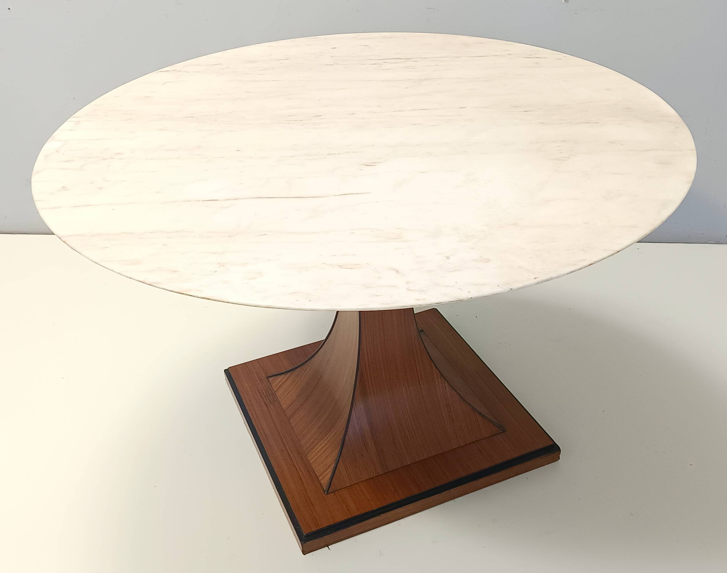 Dining Table with a Portuguese Pink Marble Top in the style of Carlo De Car