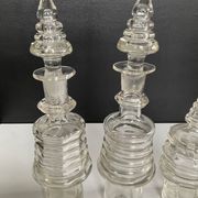 Set of 3 Art Deco crystal bottles