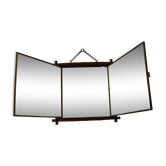 Miroir triptyque japonisant vintage 1900 -  64x34