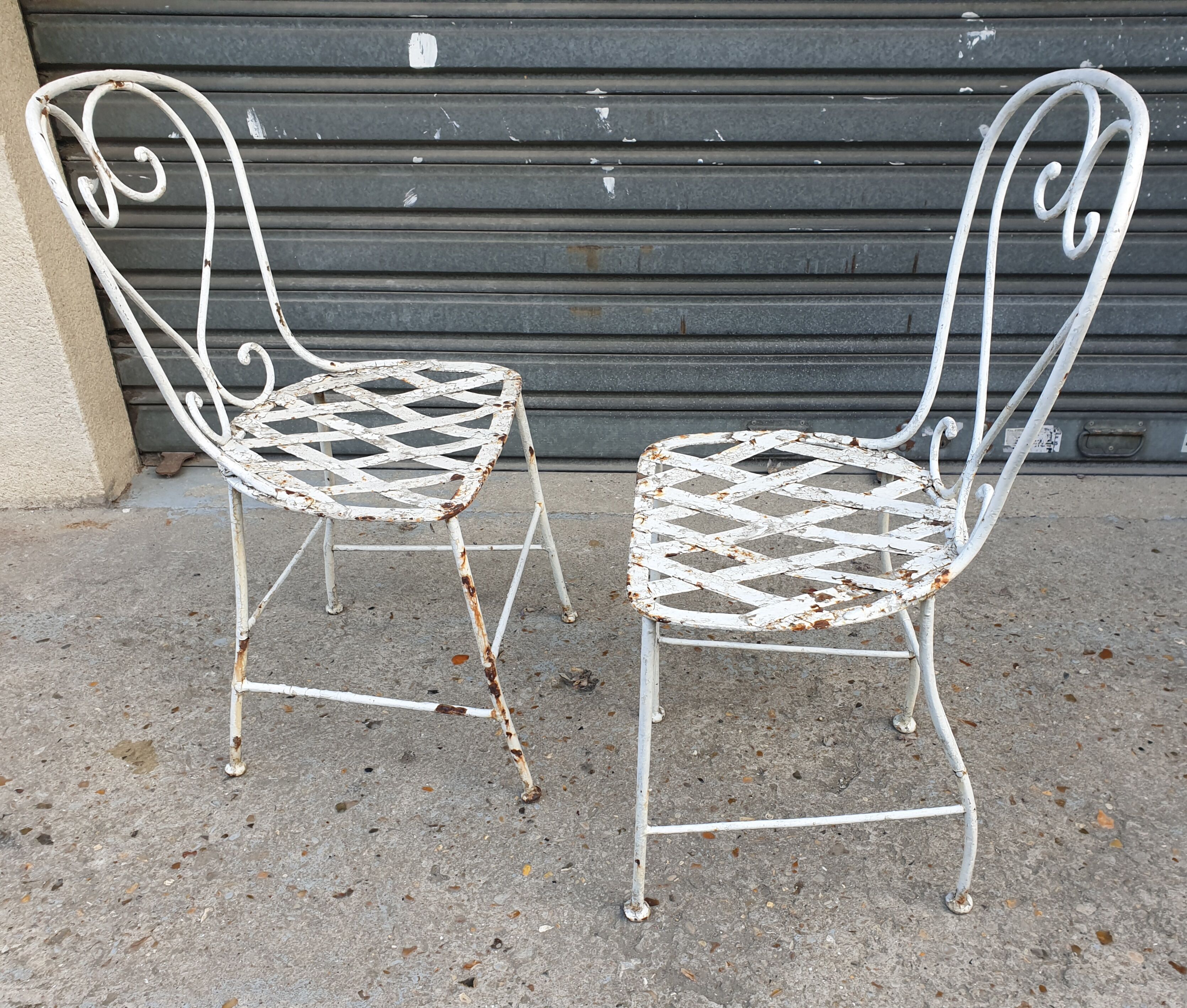 Chaises de jardin en fer forgé début XXème