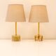 Mid-century modern Italian onyx and brass table lamps, set of 2