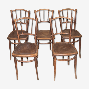 Série de 5 chaises de bistrot - début XXème s