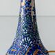 Antique Art Deco Gouda Pottery Table Lamp, c. 1910-35, New Ochre Linen Shade