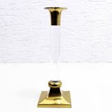Bougeoir en lucite et laiton 1970