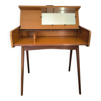 Coiffeuse console en placage chêne