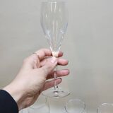 5 Flûtes À Champagne Guy Degrenne En Cristal