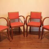 Suite of four vintage rockabilly bridge armchairs