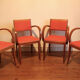 Suite of four vintage rockabilly bridge armchairs
