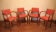 Suite of four vintage rockabilly bridge armchairs