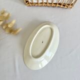 Romantic antique ravier porcelain floral style cream color and green details