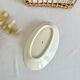 Romantic antique ravier porcelain floral style cream color and green details