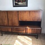 Mid-Century Brown Wood Buffet G.N.B. (1960s) - 2 parts, 217 x 46 x 139 cm