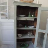 Vintage Parisian wardrobe, glass sublimated in verdigris