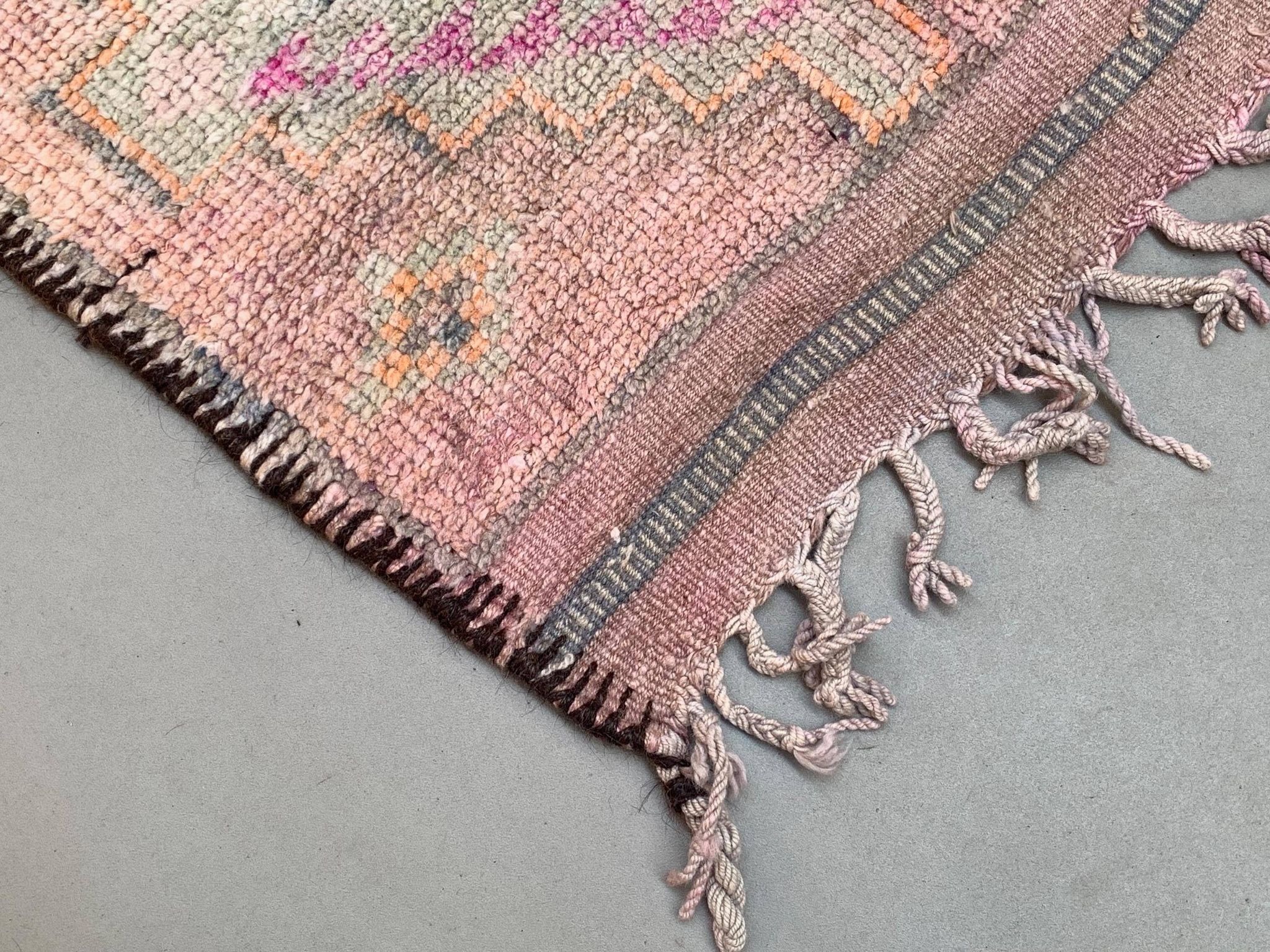 Vintage Turkish  Tribal Runner 460x83 cm veg dye wool rug tribal, handmade