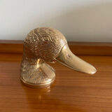 Vintage brass bottle opener duck head