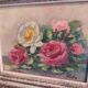 Peinture à l’huile florale vintage français signée Pelletier