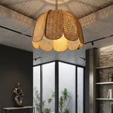 Rattan and wicker lampshade
