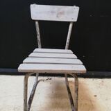 6 vintage garden chairs made of wood and metal