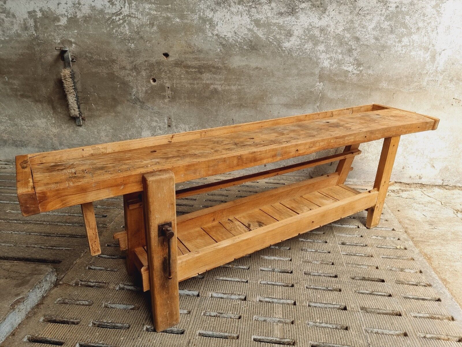 Old workbench XXL side table counter