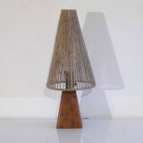 Scandinavian lamp in wood and rope, 1960