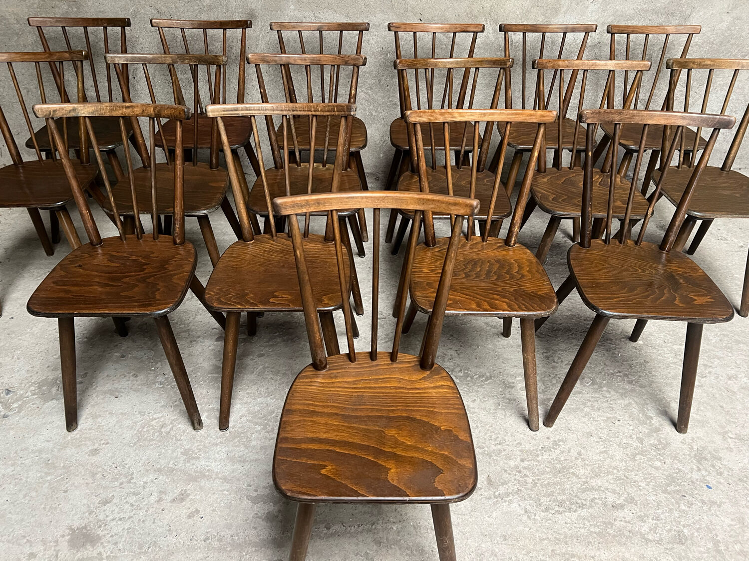 Series of 17 Fanette bistro chairs 1960 tapiovaara style