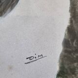 Photographie ancienne, portrait de chien signée d'Henry Dimont (Dim), 32 x 25 cm