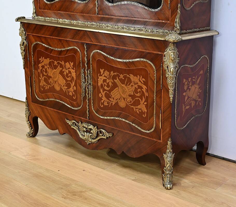 Library Two-Body in Rosewood and Marquetry, Louis XV style – End