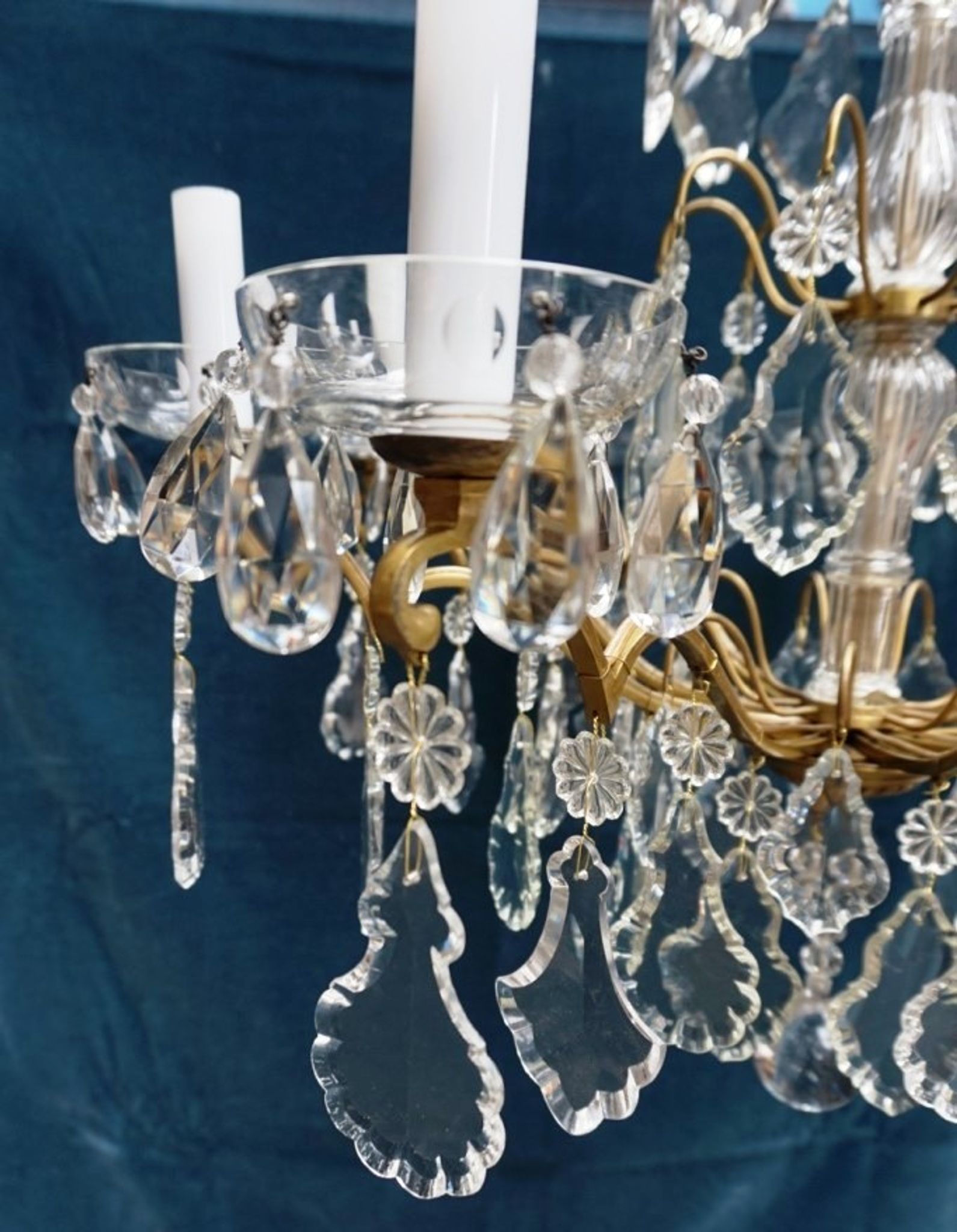 Chandelier, bronze, Louis XV style crystal