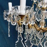 Chandelier, bronze, Louis XV style crystal