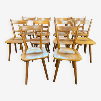 Set of 10 old German chairs