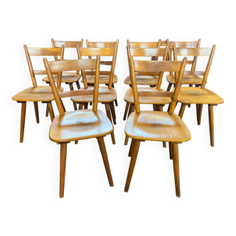 Set of 10 old German chairs